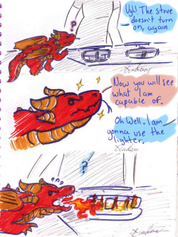 therealdragonpost-generator: downhillcarver:   julietasaurus-rex:  Pedro the Dragon. This is a little comic that I drew in my notebook (that explains the low quality). Originally is in spanish (my language) so if there is a mistake let me know please.