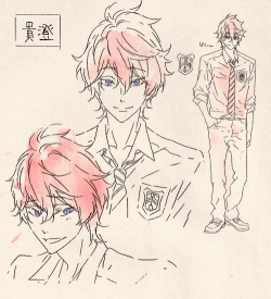 Kisumi’s model sheets ((He is so pretty!! ♡)) - Scans by Sunyshore 