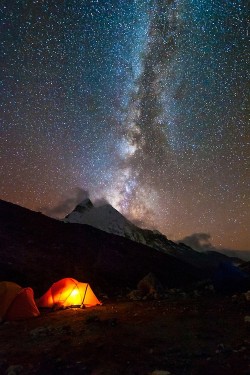 wonderous-world:  Mt. Everest, Island Peak Base Camp by Ykumsri 
