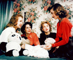 vintagegal:  Janet Leigh, Elizabeth Taylor, Jane Powell and Ann Blyth, 1949 