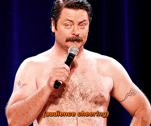 fhabhotdamncobs:  njbearcub1:nickoffermen:  Drink it in. Drink it in. Life can be this deliciousNICK OFFERMAN: AMERICAN HAM (2014)   Forever, eternal, unending love for Nick Offerman.    W♂♂F     (WARNING!   No “Pretty Boys” here.)  