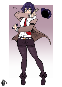 scruffyturtles:Naoto dressed as Makise Kurisu for a Patreon request~