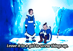 avatarparallels:  Sokka once had a sexist attitude (The Water Tribe were traditional with gender roles because it was “the natural order of things”) but after being humbled by Suki and her fellow Kyoshi Warriors, he began to see women as equals and