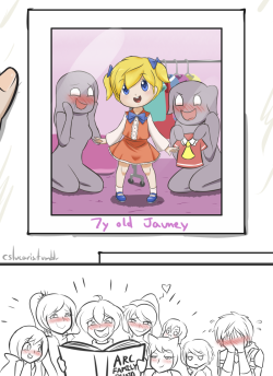 #104 - Jaune&rsquo;s ChildhoodThe Arc family decided to send a photo album to Jaune.Not a terribly good decision on their part, at least in Jaune&rsquo;s opinion. Living with seven older sisters is tough, man.Well, at least it isn&rsquo;t a mystery how