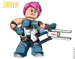 avastindy: Here’s Zarya from Overwatch as a Lego Minifigure.   Zarya © BlizzardAvastindy © 2017 