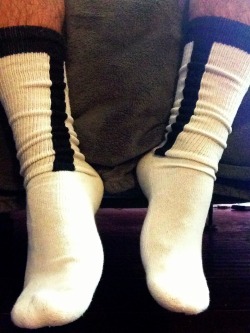 masternservant:  3/17/13  Fake Baseball stirrup socks&hellip;.but still hot!
