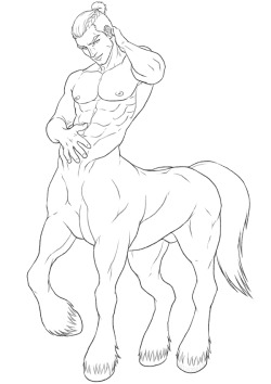 xketchzoid:  Original centaur character of Rageclaw, whose name I still don’t know. Will be cel-shaded, just waiting on a couple of clarifications about the local colors and possible facial hair. 