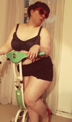 asleepylioness:   Dear Lioness, I don’t work out as much as I should and certainly not as much as you. If I do work out I use this charming vintage exercise bike from the early 70s. I got it cheap from a friend and it’s just one of my coveted pieces