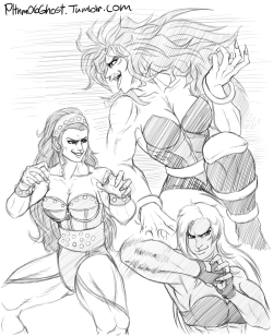 pltnm06ghost:  Whipped this up for melvanainchains since he’s been down in the dumps after something happened yesterday. Plus this year in general being crappy. Hang in there bud, here are your waifus! Obscure fighting games are my life energy, but