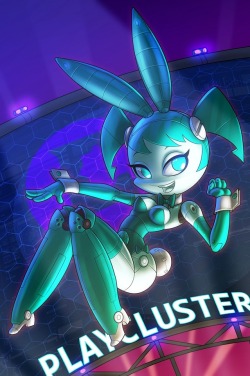 grimphantom2: dj-blu3z:  My Life as a Teenage Ro-bunny Another day, another bunny, and another sensational Jenny-themed commission painting wonder brought to you once again from my dear friend 14-bis. :DThe PlayCluster centerfold looks to be quite an