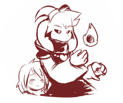 sketchit26:  some random undertale au. where adult Asriel is the one who found Frisk and the guardian of the Ruins