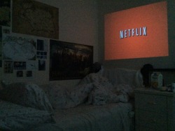 lilac-haze:  lxndscape:  I bought a projector because my tv broke and I couldn’t be bothered with getting a new one home and I think it’s the best decision I’ve ever made  i need that 