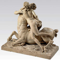Centaur hugging a Bacchante by Johan Tobias Sergel, 1767-78, Musée du Louvre, Paris.  That bastard, grabbing her ass.