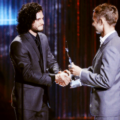  Kit Harington receives the Actor of the Year Award from Dominic Monaghan   