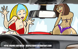 chillguydraws:  ironbloodaika:  Total Drama Car Wash by Inspector97 My entry into @chillguydraws Car War Jam on DA. XD Picked the two girls with the biggest means to scrub a car clean. XD Hope you all enjoy! :D  Perfect choices in my honest opinion. Great