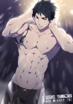 mazjojo:Sousuke Yamazaki from Free! Eternal Summer. Quick drawing for new prints in Comifuro 4 this weekend. =)