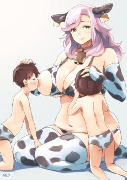 slutchubbymommy:  Mommy told me I need drink her milk everyday to be a strong bull.