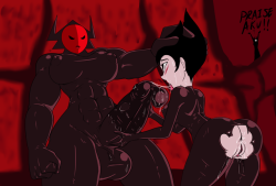 slashysmiley:  Ashi and the big buff Babysitter that trained them as children from the new season of Samurai Jack