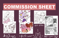 ninoeros: ninoeros:  Made this sheet for my inkbunny account last week, this might explain why there’s nothing but furry pics  So yeah, here’s my commission sheet. I do NSFW and SFW stuff. If you want more info click here  Reblog 