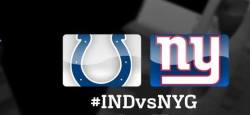kickoffcoverage:  INDIANAPOLIS COLTS at NEW YORK GIANTSTonight at 7:00pm ET/4:00pm PT on FOX