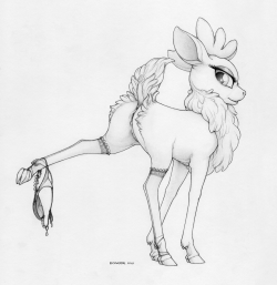 ecmajor:  Look at this fluffed deerbabe ;&gt; Her name is Velvet… you might know her. So, a thought! If anyone might be interested in making -&gt; A TIP &lt;- for the creation of this art and the ecmajor pizza fund, i will send the hi-res of this to