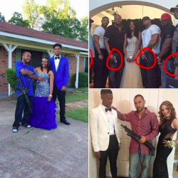 sheabuttabae:  micdotcom:  Black mom nails the problem with dads posing in prom photos with guns Ivery Justivery is sick of seeing these photos, so she took to Facebook to say why she’s over it. It’s traumatizing and reinforces the objectification