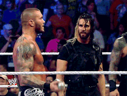 woah-itsveronica:  snugglexpuff:  brittt672:  Orton + Rollins - That look though.  pls someone with more skills than I put a censor bar over Randy’s bottom half… For scientific reasons.   Best I could do…
