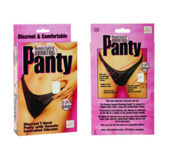 Wireless Remote Vibrating Panties AWESOME PRODUCT for couples. One wears the panties and the other holds the WIRELESS control. Flick the switch on and off and surprise your lover. The vibrating bullet inside is powerful to give you the ultimate vibration