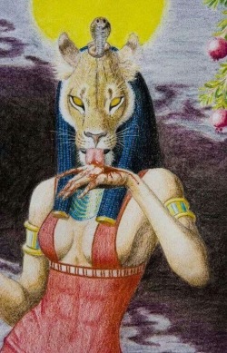 religions-of-the-world:  Sekhmet (She Who is Powerful)  Egyptian goddess of the sun, war, destruction and plagues. Patroness of physicians and healers. 