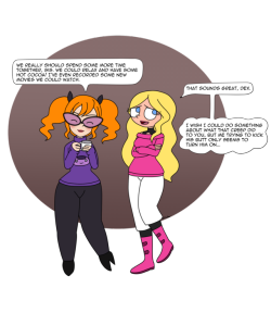 kodamotoi: Secretary Dexter and Dee Dee hanging out. Dee Dee had been busy doing her own thing while Dexter was getting put through his various conditionings. Even before then, though, the two kept in touch via letters and e-mails. Though in time, word