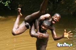 afriboys:  African boys fun in the lake