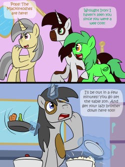 ask-mack-ponyville-blacksmith:Chic Pea hasn’t been here in nearly 6 years, so it’s only natural she’d feel a little out of touch over the years. But she’ll get caught up! We both will.=3