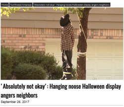 tashabilities: cartnsncreal:    Halloween display? HALLOWEEN DISPLAY???? Halloween is a MONTH away. Y’all know what this is….please…  Halloween once about ghosts, spirits,the supernatural.     Normalizing racism by the media is appalling. Please