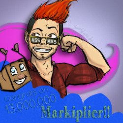 sarah-lynn-art:  this’ll probably get caught up in the swarm of fanart sure to come but CONGRATS @markiplier for hitting 13,000,000 subscribers on your channel!!! We are all so proud of you and love every minute you’ve given us of your 4 year journey