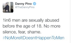 silencingthedrums:vixyish:forget-no-sleep:FINALLYOne of the things I like about this: they’re doing it without shouting down women.Because “that doesn’t happen to guys” *IS* a feminist issue. Male victims of abuse being dismissed, blamed or ridiculed