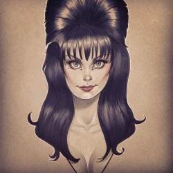 chrissiezullo:  Drew a little Elvira for the Boston Comicon Charity Auction… 