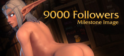 valnoressa:  9000 Follower MilestoneAs promised, here’s the milestone image I put together for my 9k follower achievement! Val’s gone and got herself captured by Orcs (a surprise to no one) and they have a very different plan to help her celebrate