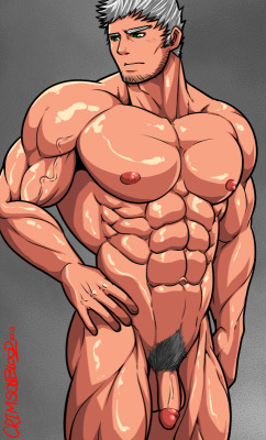 thecrimsonblood:  Naked guy for you!!!  Art by CrimsonBlood! www.crimsonbloodcommissions.com 