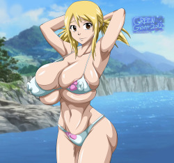 greengiant2012:  heres the last fairy tail pic i have atm. its lucy in a sexy canon bikini ;) i hope to have another batch soon with erza, lisana, mirajane, and a updated Aquarius. but we will see. hope you all enjoy the picture 