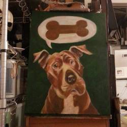 Working on a pet portrait commission. Fun times.  Woof. #dog #dogs #art #painting #petportrait #dogportrait #woof #acrylic #goldenpaints #artistsoninstagram #artistsontumblr  (at Melrose, Massachusetts)