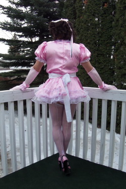 maidteri:    Pink Satin Maid Dress   
