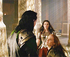 mycroft-queenofcake:  ifaceitlikeagod:  ladywinterborn:  Guys.. GUYS! Can we stop for a moment and think about this single gif?Loki’s delayed reaction then playing along and turning his head as if Jane’s blow actually affected him?This is a god, being