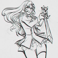 yingjue:  @victoriaying suggested I do an Utena, work wind down sketch. #Utena #revolutionarygirlutena #revolutionarygirl #utenatenjo #anime #chickswithswords #art #drawing #illustration #sketch #doodle
