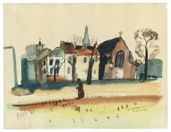 amare-habeo:  Felix Nussbaum (German, 1904 – 1944)Street in Brussels (Strasse in Brüssel), 1939Watercolour on paper
