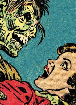  Comic illustration adapted from art by Reed Crandall &amp; George Peppe from The Corpse That Came to Dinner in the July 1953 issue of Out of the Shadows #9- for the cover of Four Color Fear: Forgotten Horror Comics of the 1950s 