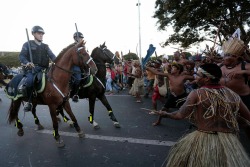 racism-sexist-ableism-ohmy:  duckyshepherd:  carnivaloftherandom:  rishu-jpn:  Brazilian police clash with indigenous groups protesting World Cup.  This is important.  The only kind of thing I’ll be posting about the World Cup  We will not see this