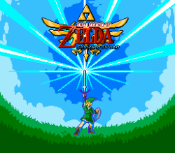 interestedindrawing:  If Legend of Zelda Skyward Sword was on the NES System, it would look like…?Used only the 8-bit color palette. 