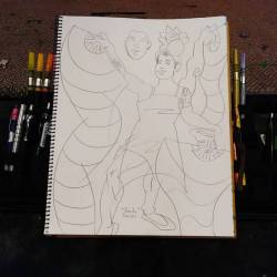 Drawing Fonda Feeling at Dr. Sketchy&rsquo;s Boston branch. #art #drawing #artistsontumblr #artistsoninstagram #drsketchys #lifedrawing #figuredrawing #greatscott #allston #bostonburlesque #burlesque (at Great Scott)