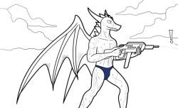 Did a dragon in a squirt gun fight.Maybe I could make him an adoptable