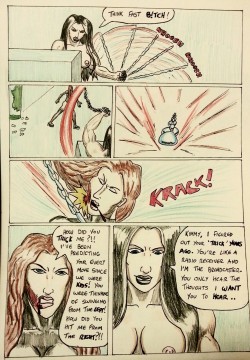  Kate Five vs Symbiote comic Page 80   Kate kicks some sisterly ass! Big reveal that Kate has the drop on Kimberly&rsquo;s &lsquo;psychic&rsquo; powers for years!! Stay tuned for the next page to find out what happened to Ghede Nibo, the symbiote!